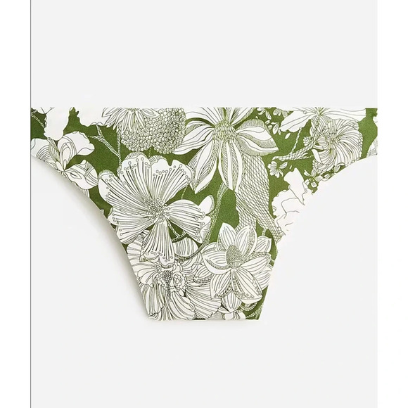 J.‎ Crew High-rise cheeky bikini bottom in Liberty Linear Canteen Green Medium - Picture 3 of 10